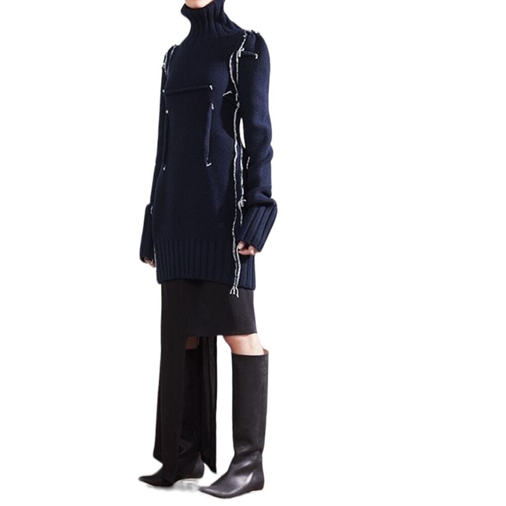 NWT!! Maison Martin Margiela H&M Navy Merino Wool Darted Sweater Dress Size Sz S - Picture 1 of 12